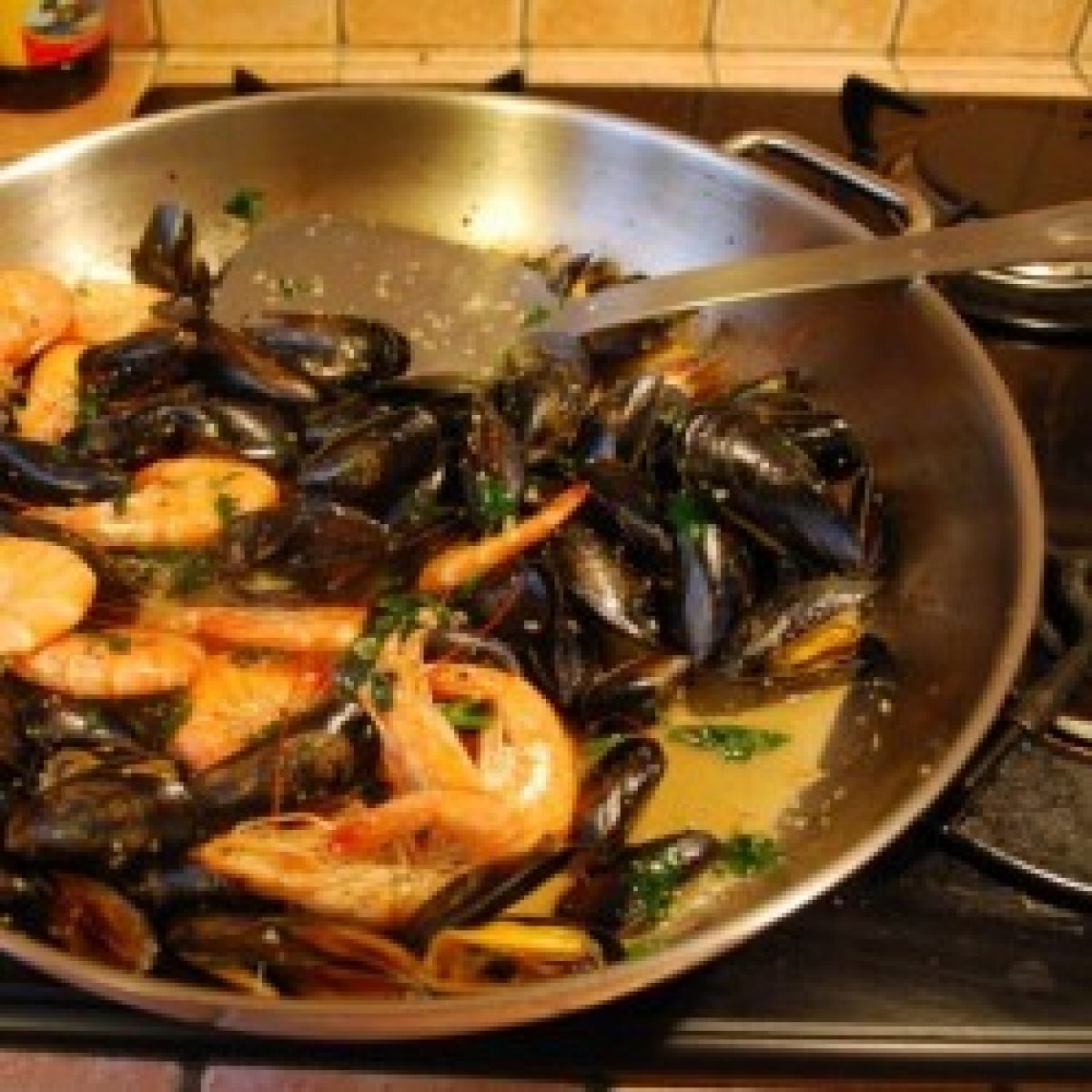 Moules Flambées Au Cognac