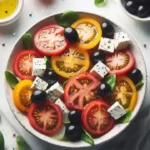 Recette de salade de tomates anciennes et chèvre frais aux herbes de Provence