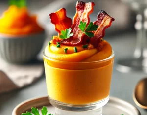 Recette verrine au butternut, chorizo et lard