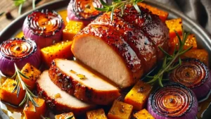 Recette Rôti de porc aux épices et butternut rôti